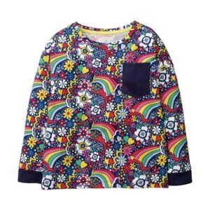 Mini Boden Mixed Rainbow Long Sleeve Tee, Size 11/12